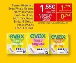 Recheio Evax - penso higiénico promoção