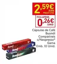 Recheio Buondi - cápsulas de café compativeis c/nespresso promoção