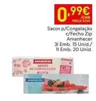 Recheio Amanhecer - sacos p/congelação c/fecho zip promoção