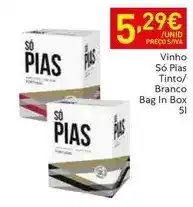 Recheio Pias - vinho só tinto/branco bag in box promoção