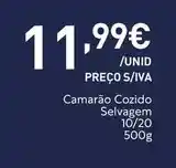 Recheio Camarão cozido selvagem promoção