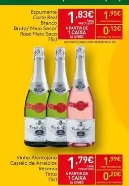 Recheio Castelo - espumante corte real branco brut/melo seco/ rosé meio seco promoção