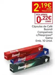 Recheio Buondi - cápsulas de café promoção