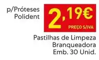 Recheio Polident - pastilhas de limpeza branqueadora emb. 30 unid promoção