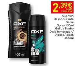 Recheio Axe - men desodorizante gama spray gel de banho dark temptation/apollo/black promoção