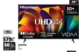 Radio Popular Hisense - tv 75a6n promoção