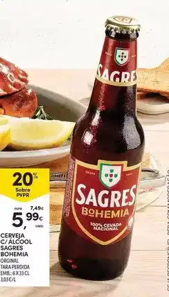 Continente Sagres - cerveja c/alaso le bonhemia promoção