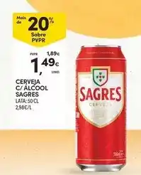 Continente Sagres - cerveja c/ álcool promoção