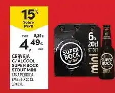 Continente Mini - cerveja c/ alcool super bock stout promoção