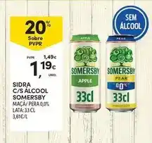 Continente Somersby - sidra c/s alcool promoção
