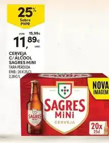 Continente Sagres - cerveja c/ alcool mini promoção