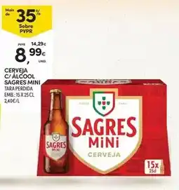 Continente Sagres mini - cerveja c/ alcool promoção