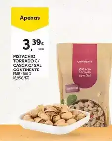 Continente Continente - pistachio torrado c/casca c/sal promoção