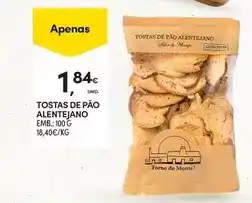 Continente Tostas de pao alentejano promoção