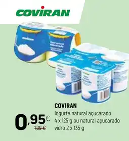 Coviran COVIRAN logurte natural açucarado ou natural açucarado vidro promoção