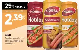 Coviran NOBRE Salsichas frasco hot dog porco 5 u., aves 4 u., ou wienner 4 u. promoção