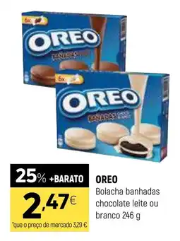 Coviran OREO Bolacha banhadas chocolate leite ou branco promoção