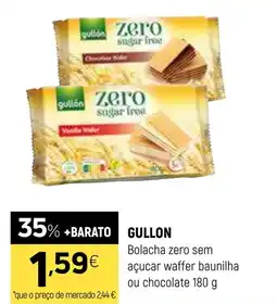 Coviran GULLON Bolacha zero sem açucar waffer baunilha ou chocolate promoção