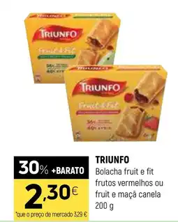 Coviran TRIUNFO Bolacha fruit e fit frutos vermelhos ou fruit e maçã canela promoção