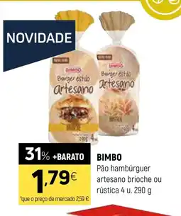 Coviran BIMBO Pão hambúrguer artesano brioche ou rústica promoção