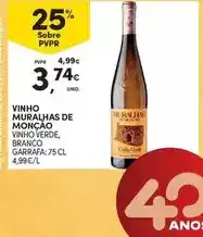 Continente Vinho verde - vinho muralhas de moncao promoção