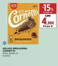 El Corte Inglés Cornetto - gelado brigadeiro promoção