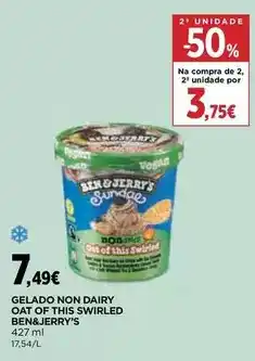 El Corte Inglés Ben&jerry´s - gelado non dairy oat of this swirled promoção