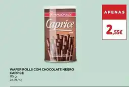 El Corte Inglés Caprice - wafer rolls com chocolate negro promoção