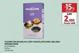 El Corte Inglés Progelcone - tulipas de baunilha com chocolate para gelado promoção