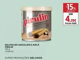 El Corte Inglés Pirulin - rolitos de chocolate e avela promoção