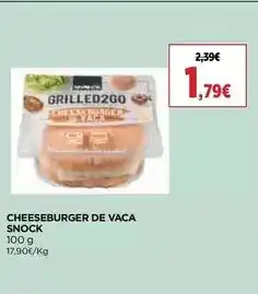 El Corte Inglés Snock - cheeseburger de vaca promoção