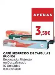 El Corte Inglés Buondi - café nespresso em capsulas promoção
