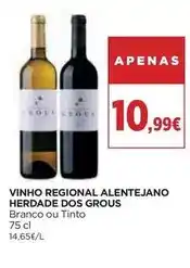 El Corte Inglés Herdade dos grous - vinho regional alentejano promoção