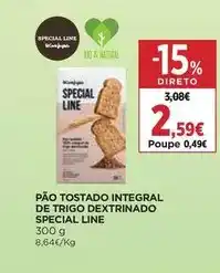 El Corte Inglés El corte inglés - pão de tostado integral de trigo dextrinado special line promoção