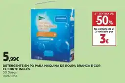 El Corte Inglés El corte inglés - detergente em pó para maquina de roupa branca e cor promoção