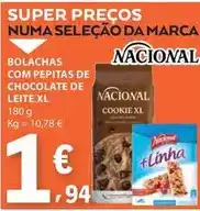 E.Leclerc Nacional - bolachas com pepitas de chocolate de leite xl promoção