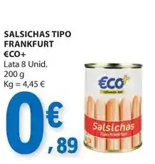 E.Leclerc Eco+ - salsichas tipo frankfurt promoção