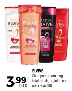 Coviran ELVIVE Shampoo dream long, total repair, arginine ou color vive promoção