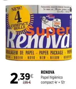 Coviran RENOVA Papel higiénico compact 4r = 12r promoção