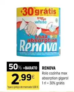 Coviran RENOVA Rolo cozinha max absorption gigarol 1 rl + 30% grátis promoção