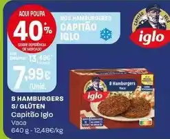 Intermarché Capitão iglo - 8 hambúrgers s/ glúten promoção