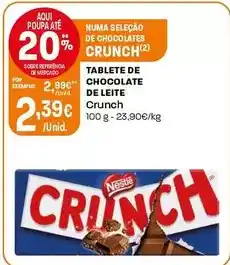 Intermarché Crunch - tablete de chocolate de leite promoção