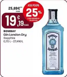Intermarché Bombay - gin london dry promoção