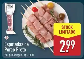 ALDI Espetadas de porco preto promoção