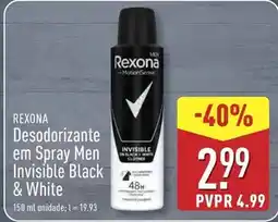 ALDI Rexona - desodorizante em spray men invisible black & white promoção