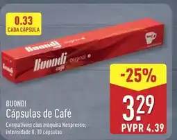 ALDI Buondi - capsulas de cafe promoção