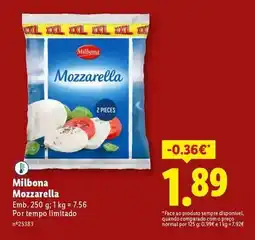 Lidl Milbona - mozzarella promoção