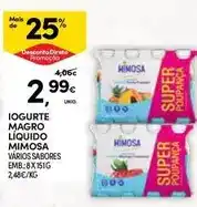 Continente Mimosa - iogurte magro liquido promoção