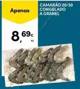 Continente A+ - camarão 20/30 congelado a granel promoção