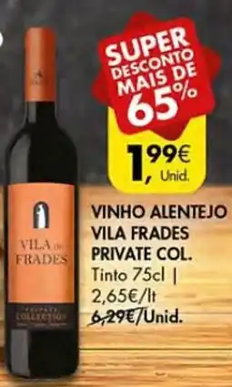 Pingo Doce Vinho alentejo vila frades private col. tinto promoção